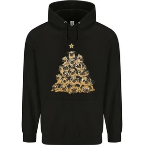 Christmas Pug Funny Dog Xmas Tree Childrens Kids Hoodie - Picture 1 of 6