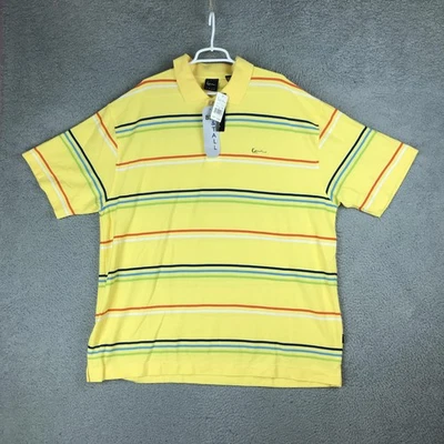 Polo Kani Dorado Para Hombres 3XL Amarillo Rayas Grande Alto Ámbar Informal Manga Corta Foto 1 de 4