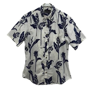 Reyn Spooner Heliconia White & Blue Coconut Button Down Shirt Men’s Size M EUC - Picture 1 of 9