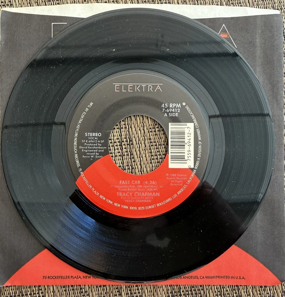 Tracy Chapman - Fast Car / For You - Elektra 7-69412 NM Foto 1 de 2