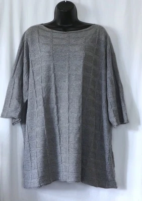 ESKANDAR Gris Cachemira/Seda Barco Nck\ Swtr 56 en Pecho 29 en Largo Talla OS EXC Foto 1 de 4