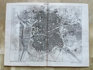 1872 antique map of Madrid - Picture 1 of 4