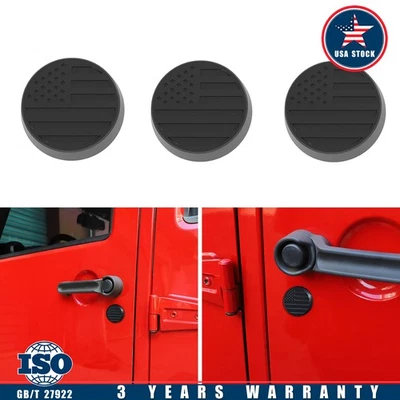 Fit Jeep Wrangler JL JT TJ JK 97+ US Flag Door Key Hole Keyhole Cover Cap Trim - Imagem 1 de 4