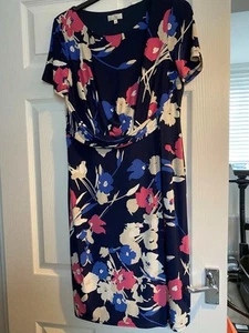 Country Casuals bodycon Dress Size M (14) Petite Navy print - Picture 1 of 6