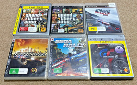 PlayStation 3 GTA + Sega Rally + GT5 + Need For Speed (6 Games Lot) PAL Like New