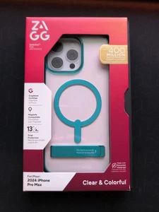 ZAGG Santa Cruz Snap avec béquille pour iPhone 16 Pro Max - Bleu/Clair - Photo 1 sur 2
