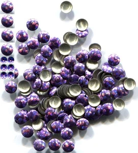 HOLOGRAM Round Nailheads ICE PURPLE 4mm Hotfix 1 gross - Picture 1 of 1