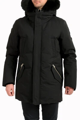 Mackage Men's "Edward-BX" Black Fur-Trim Long Parka Jacket sz US 40/M IT 50 - Image 1 of 4