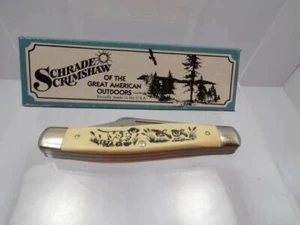 NOS boxed c1980s USA Schrade Scrimshaw Stockman pocket knife #505SC 1Q21 - Picture 1 of 8