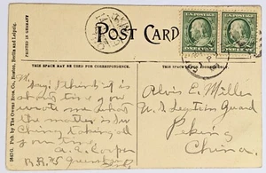 Greensburg, IN--U.S. Legation Guard, Alvin Miller, Peking, CN/2, 1-C. on PC/1909 - Picture 1 of 2