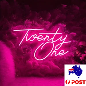 27" Twenty One 21 LED Neon Light Sign Birthday Party Beer Bar Room Wall Decor - Picture 1 of 10