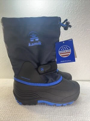 Botas de nieve de invierno Kamik Youth Waterbug 5 talla 2 hechas en EE. UU. forradas cálidas QXU14168-NBL Foto 1 de 4