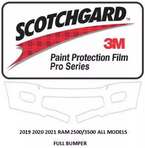 3M Scotchgard Pro Paint Protection Precut Kit Ram 2500 2019-2021 Bumper - Picture 1 of 3