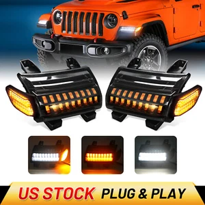 Sequential LED Fender Lights Turn Signal Lamp For Jeep Wrangler JL Gladiator 18+ - Picture 1 of 12