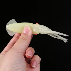 10pc 110mm B2 Fishing Lure Octopus Squid Bodies Luminous Fish Lures Glow In Dark - Picture 1 of 7
