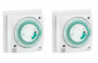 2 x Greenbrook T101A-C Socket Box Mounted Mechanical Time Switches - 7 Day