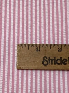 Pink & White Seersucker Fabric 1 Yd 16”x 56” Wide Spring Summer Baby - Picture 1 of 2