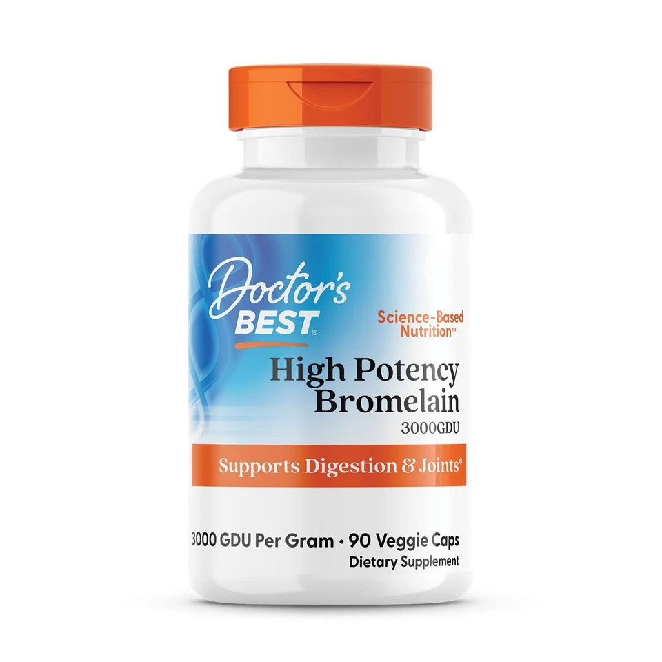 Doctor's Best Bromelain 3000 GDU 90 Count Digestive Enzyme Supplement 500mg - Image 1 of 4