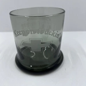 Keep On Truckin Chevy Logo Etched Cocktail Glass BLAZERSmokey Chevrolet - Bild 1 von 10