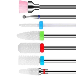 7 Stück Keramik Nagelfräser Bits Nagelhaut Nagelbohrer Gelnägel Aufsätzeaus Entf - Bild 1 von 6