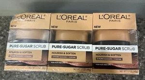 L'Oreal Paris Pure Sugar Scrub with Grapeseed to Smooth and Glow, 1.7 oz. 3 PACK - Picture 1 of 6