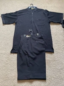mens shirt and shorts suit Casual Black XL - Picture 1 of 3