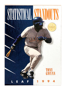 Tony Gwynn #9-10 (1994 Leaf) Statistical Standouts, San Diego Padres, HOF