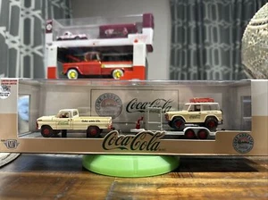 M2 Machines Coca Cola CHASE Ford 1969 F-100 & 1966 Bronco & Trailer 1 of 750 - Picture 1 of 3