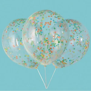 12" Bright Confetti Latex Balloons, Party Decor, 6 Pieces - Picture 1 of 1
