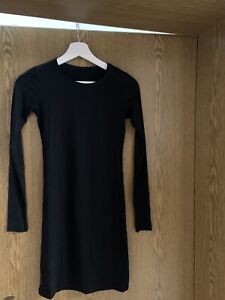Kleid schwarz langarm Gr. XS  NEU Minikleid Sweatkleid Strickkleid