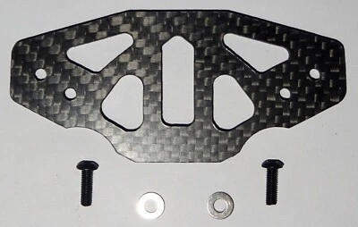 TAMIYA TT02 TT02B TT02D CARBON FIBRE BUMPER SUPPORT BRACKET C/W SCREWS UK SELLER