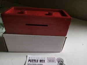 Puzzle Box Bank Wooden Redish Color Hide Your Money - Picture 1 of 11