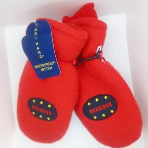 Vintage Kids OshKosh Dri Hand Mittens Red Waterproof New With Tags sz 4-7 - Picture 1 of 7