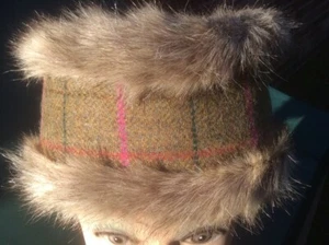 Diadema de tweed reversible para damas piel sintética de lujo para caminar Nueva Oferta - Imagen 1 de 10