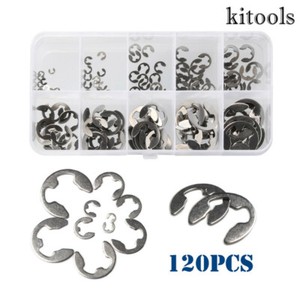 120x Edelstahl E Clips Sortiment Sicherungsring Seegering Sprengring 1,5-10 mm