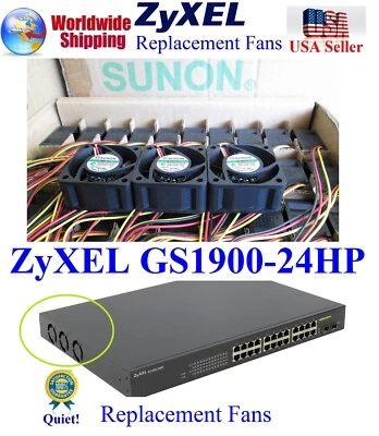 Lot 3x Quiet Version Fans for ZyXEL GS1900-24HP Low Noise Best HomeNetwork - Image 1 of 4