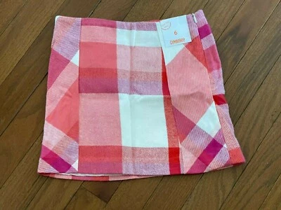 Nueva Falda Gymboree Niñas Rosa Naranja Marfil Cremallera Cintura Ajustable Talla 6 Foto 1 de 4