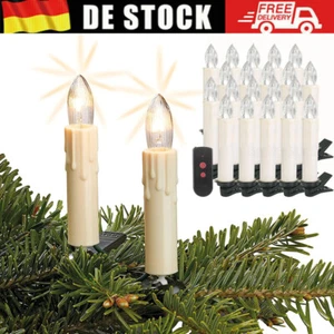 LED Weihnachtskerzen mit Fernbedienung Christbaumkerzen Kabellos Kerzen Licht DE - Bild 1 von 19