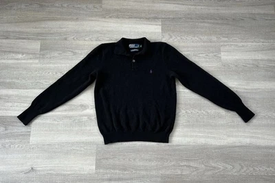 Polo By Ralph Lauren Suéter Tejido Pullover Negro 100% Lana de Cordero Para Hombre Talla M” Foto 1 de 4
