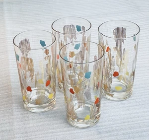 Federal Glass Atomic Amoeba Longdrinkgläser - 4er Set - 5" hoch 10 oz Vintage MCM - Bild 1 von 9