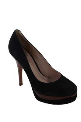 Zapatos de salón Pour la Victoire para mujer de cuero con punta redonda sin cordones negros talla 9,5 Foto 1 de 4