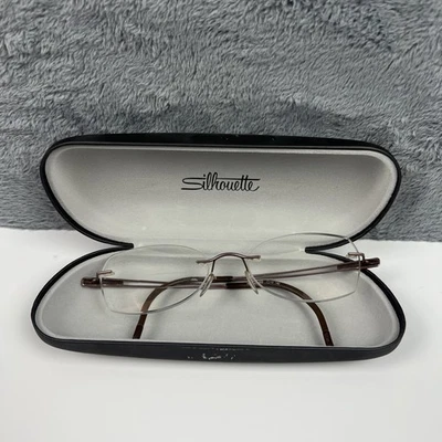 Silhouette Eyeglasses 7661 40 6058 Titan Brown Rimless Frame Austria 50[]19 140 - Image 1 of 4