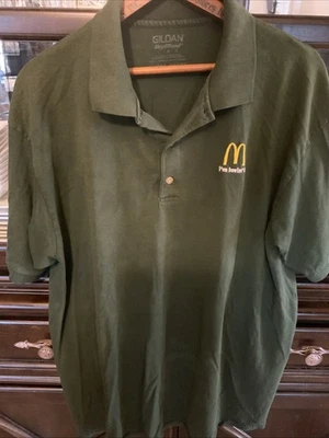McDONALDS Fast Food Employee Gilman Uniform Polo Shirt Green Size L Pre-Owned - Image 1 of 4
