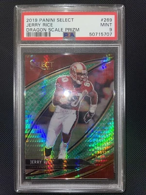 2019 SELECT #269 JERRY RICE FIELD LEVEL DRAGON SCALE /88 PSA 9 - Image 1 of 2