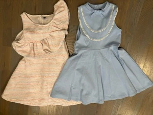 NEW Janie and Jack girl 2-piece blue dress pink tweed dress SET size 6 - Picture 1 of 11
