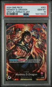 Monkey.D.Dragon OP07-001 PSA 10 ALT ART English Leader 500 Years One Piece Card - Picture 1 of 2