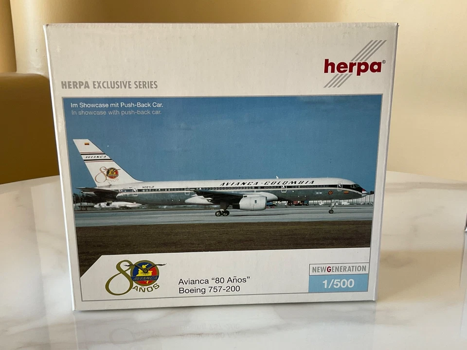 Herpa Wings Avianca Colombia Boeing 757 80 Anos 1/500 scale model - Image 1 of 1