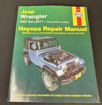 Repair Manual Haynes 50030 For 1987 Thru 2011 Jeep Wrangler Gasoline Models - Imagem 1 de 4