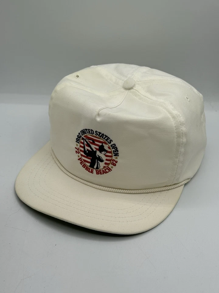 Sombrero de cuerda vintage 1992 US Open Pebble Beach CA Estados Unidos golf blanco Foto 1 de 4