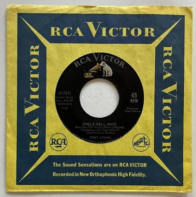 Chet Atkins Jingle Bell Rock / Jingle Bells 45 rpm NM RCA Victor X-mas (1961) - Image 1 of 4